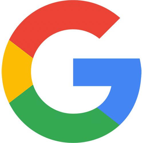 Multicolored Google logo with blue, red, yellow, and green segments.