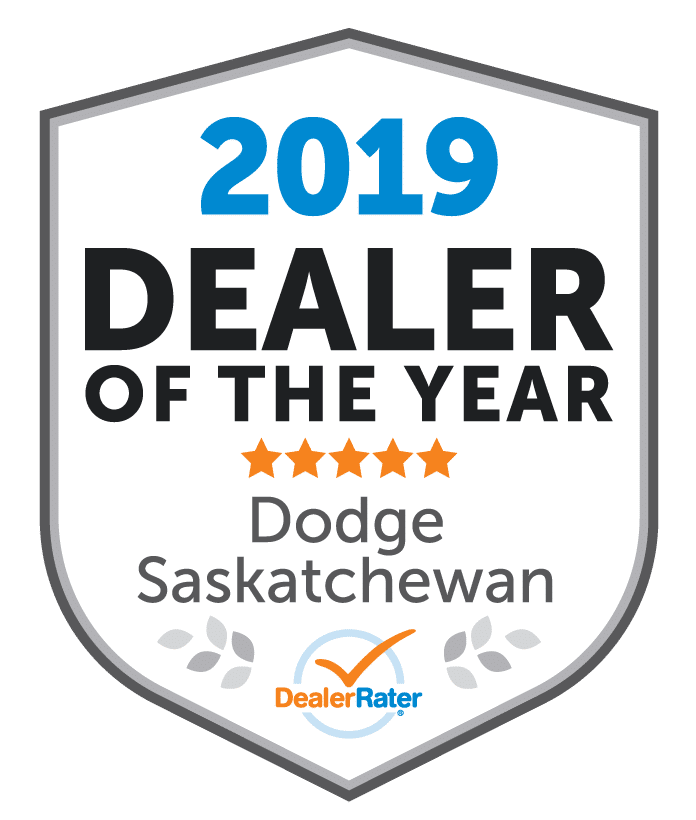Badge displaying "2026 Dealer of the Year," awarded to a national Cadillac winner, rated by DealerRater.