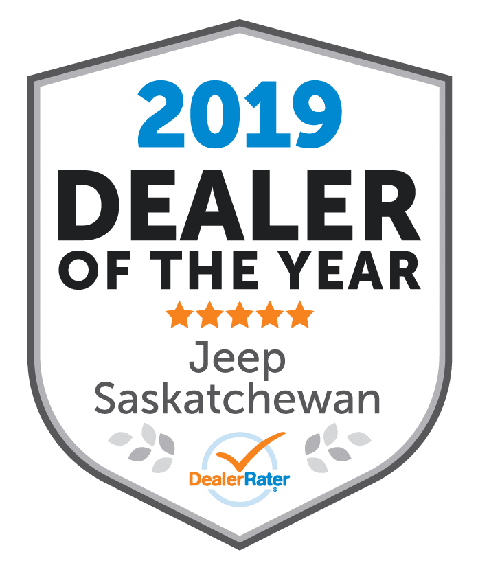 Badge displaying "2026 Dealer of the Year," awarded to a national Cadillac winner, rated by DealerRater.