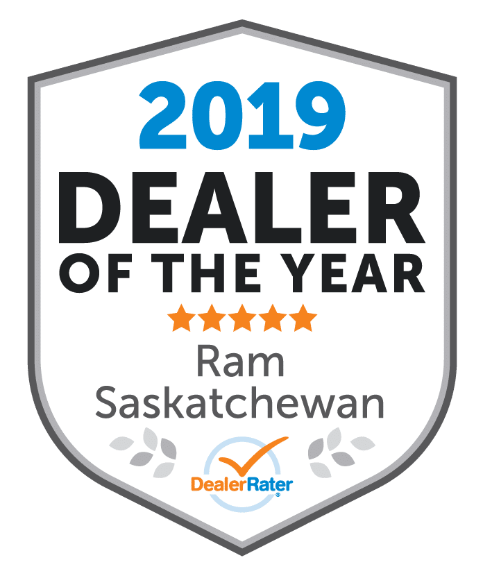 Badge displaying "2026 Dealer of the Year," awarded to a national Cadillac winner, rated by DealerRater.